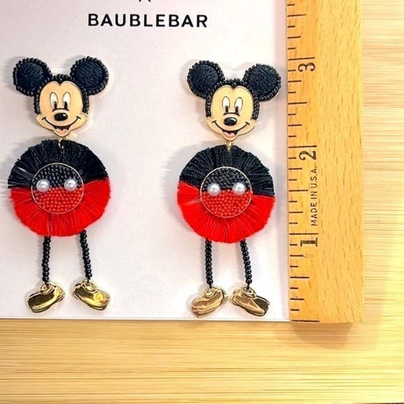 Brand New Disney x BaubleBar Mickey Mouse Beaded Drop Earrings - Picture 12 of 15